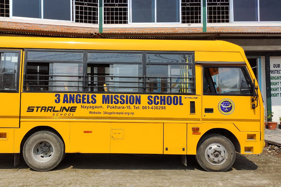 New Bus for 3 Angels Nepal School